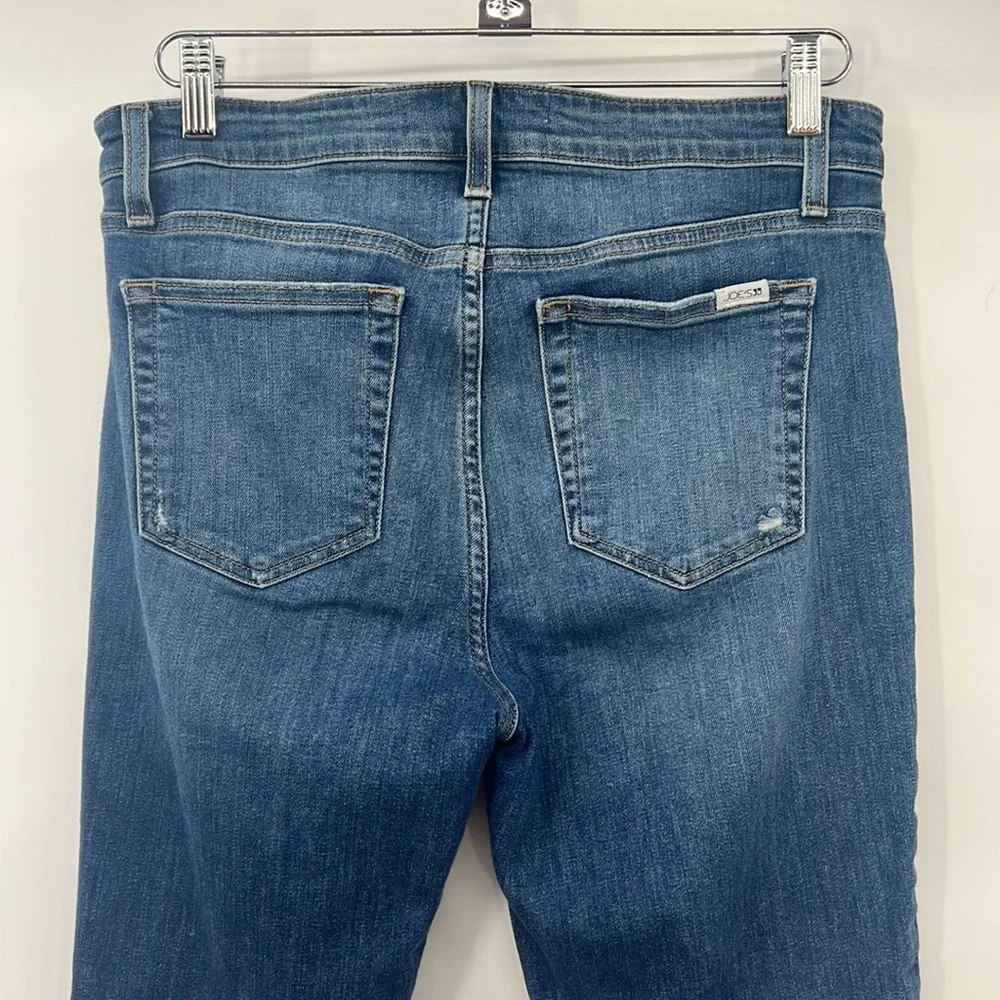 Joe's Jeans Womens 31 High Rise Ankle Skinny Medium Wash Distressed Cotton Denim